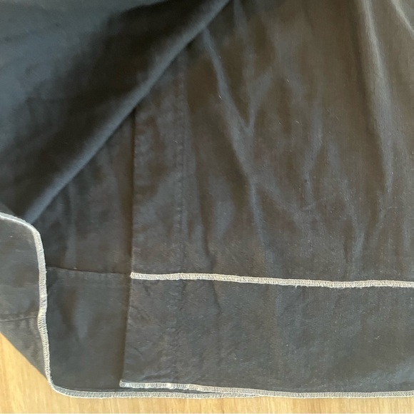 J Jill Linen Maxi Skirt Overlay Embroidered Front Slit Black Lagenlook 6P - Picture 6 of 10